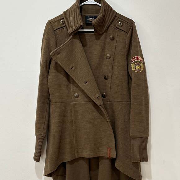 Harley-Davidson Jackets & Blazers - Harley-Davidson® Women's Pleated Back Winged H-D Patch Peacoat, Green 97488-19VW